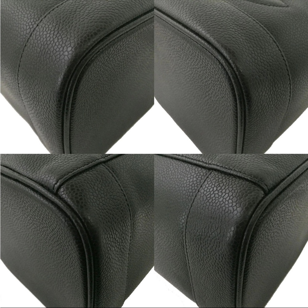 AUTH Black Chanel CC Leather Grained Calfskin Vanity Bag - Picture 7 of 14